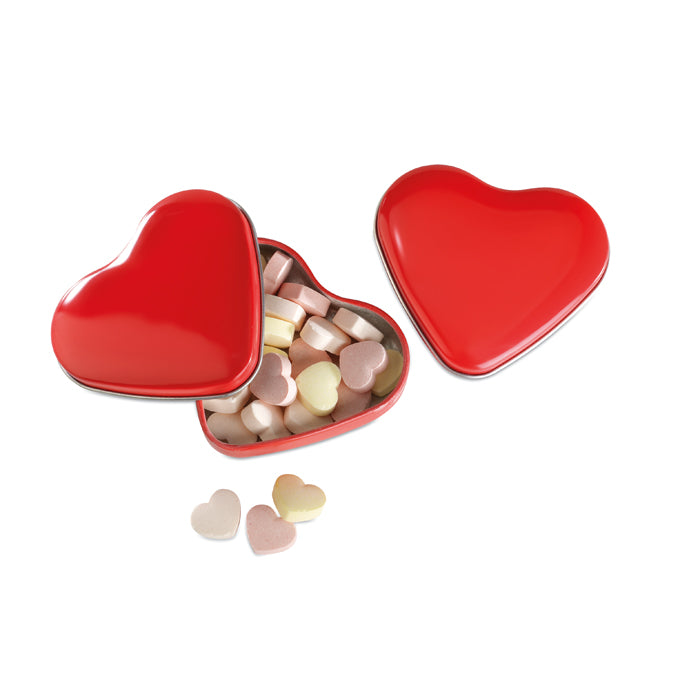 Heart tin box with candies